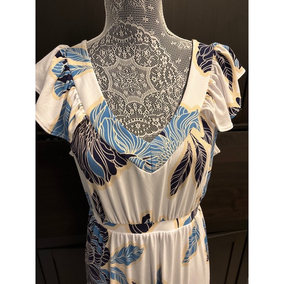 IMAN Global Maxi Petite Floral Empire Waist Boho Chic Summer Vaca Dress Size MP - Picture 1 of 8